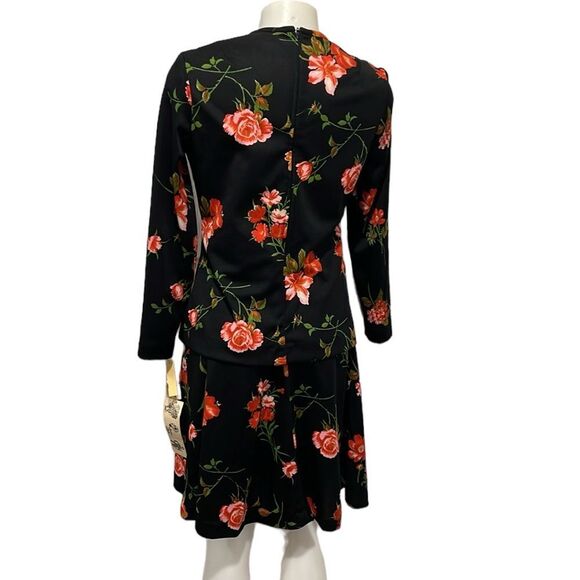 Vintage 60s Bravo knits floral long sleeve midi skirt set size 14 NWT - Picture 2 of 11